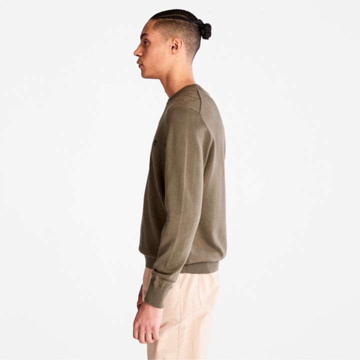 Pull à col rond Williams River pour homme en vert foncé