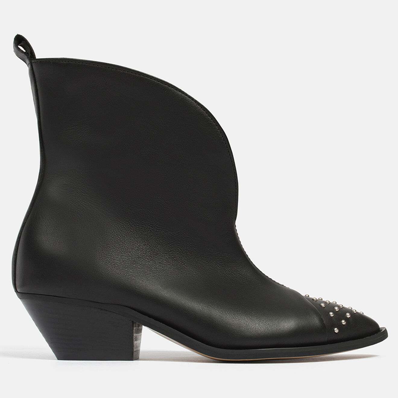 L37 Bottines en Cuir grainé Frontier Jet noires - Talon 5 cm