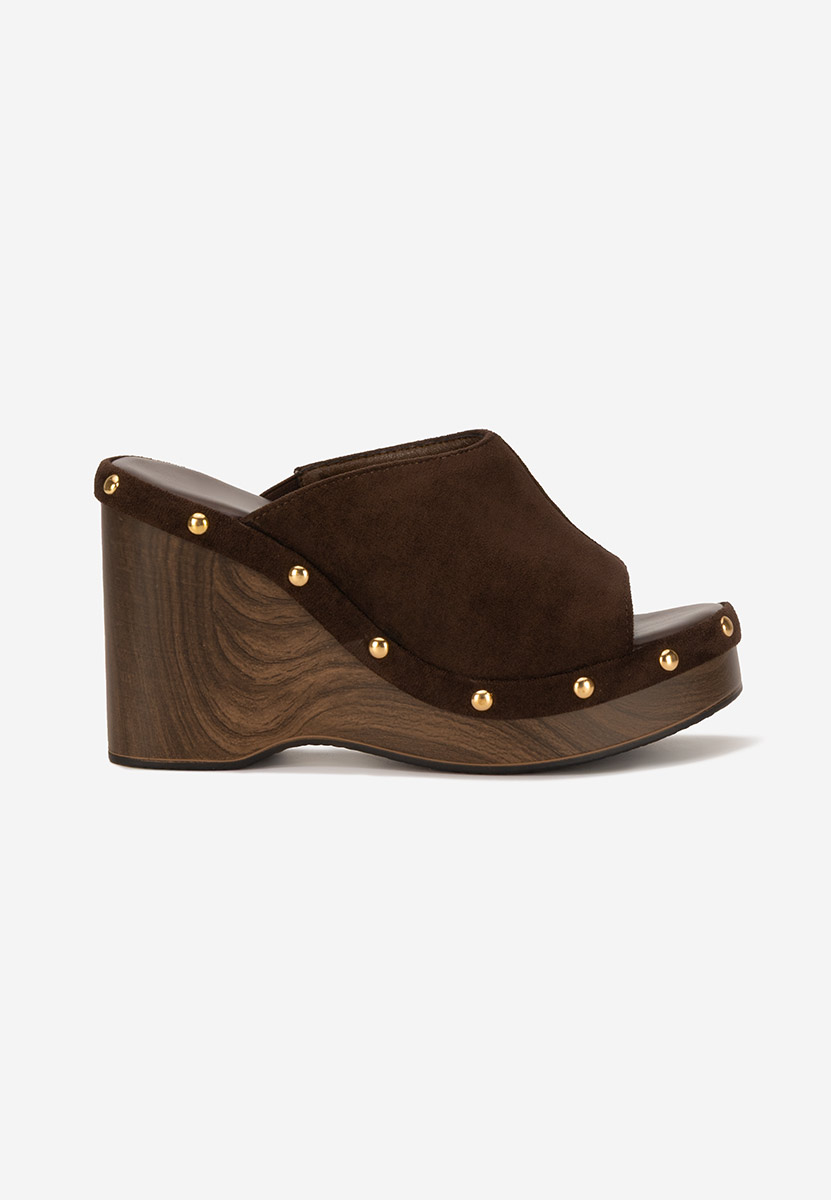 Mules à plateforme bruns Jazminia