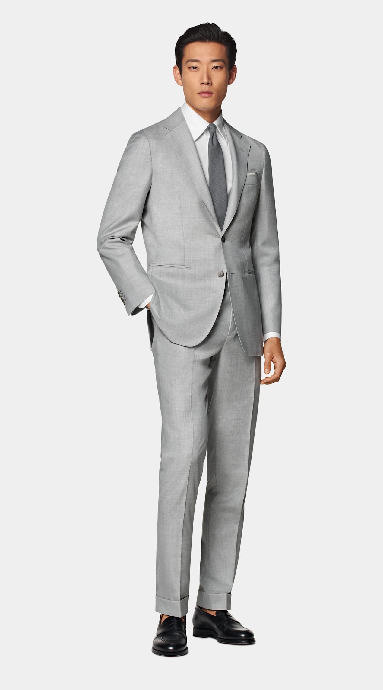 Costume Havana coupe Tailored gris clair
