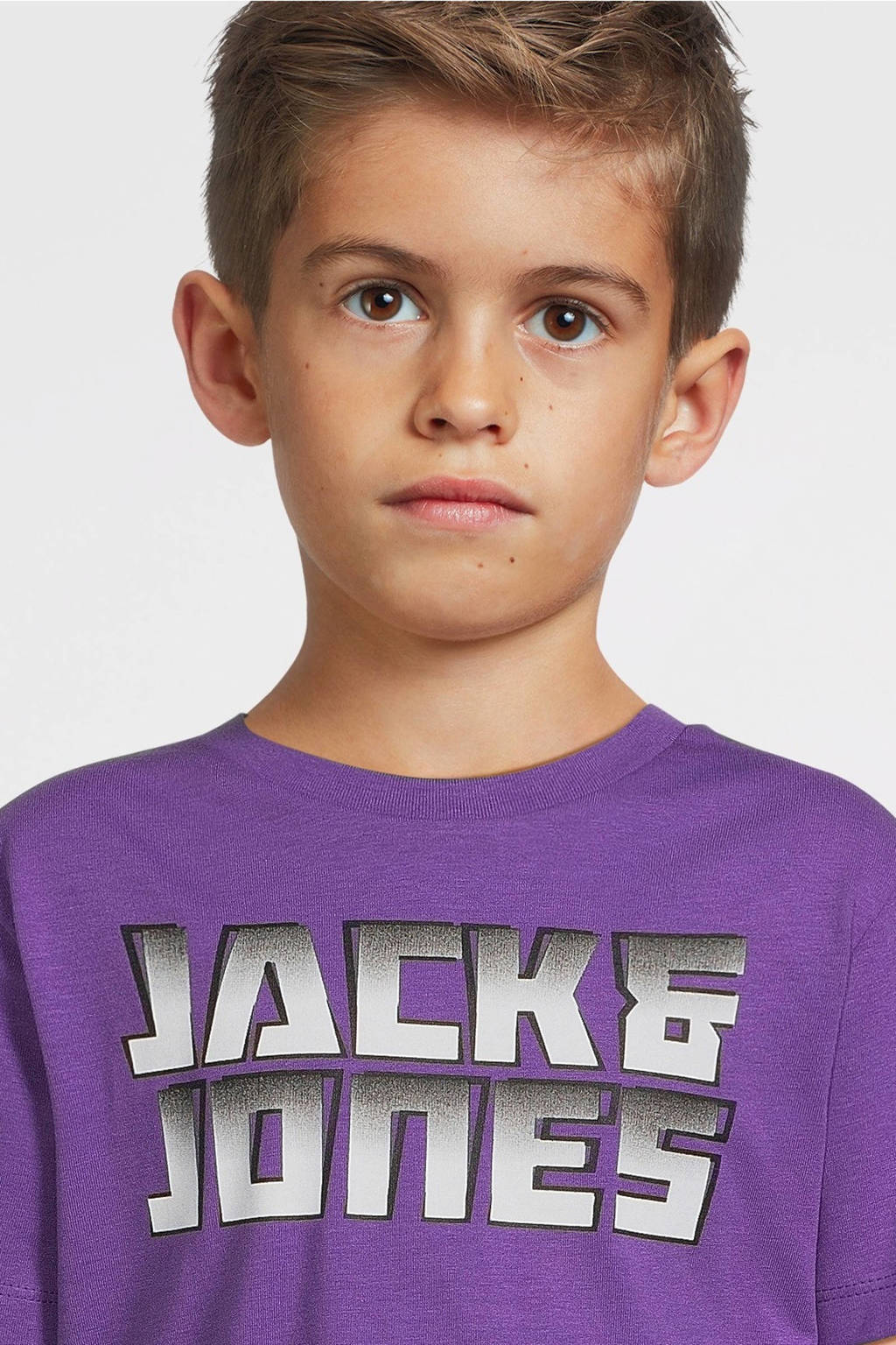 JACK & JONES T-shirt JCOKAPPER met logo paars