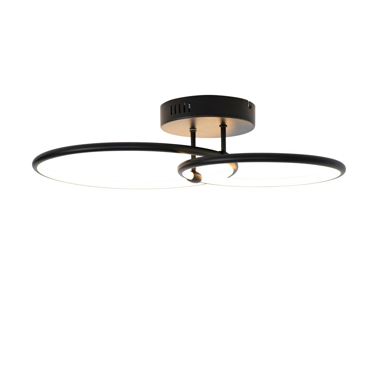 Design plafondlamp zwart incl. LED 3-staps dimbaar 2-lichts - Joaniqa