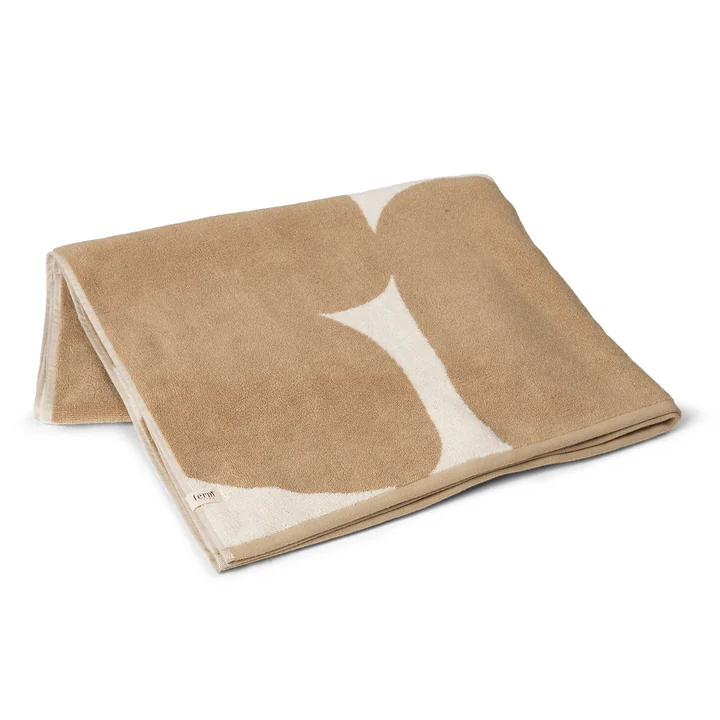 Ferm Living - Ebb Strandtuch 150 x 100 cm, sand / naturweiss