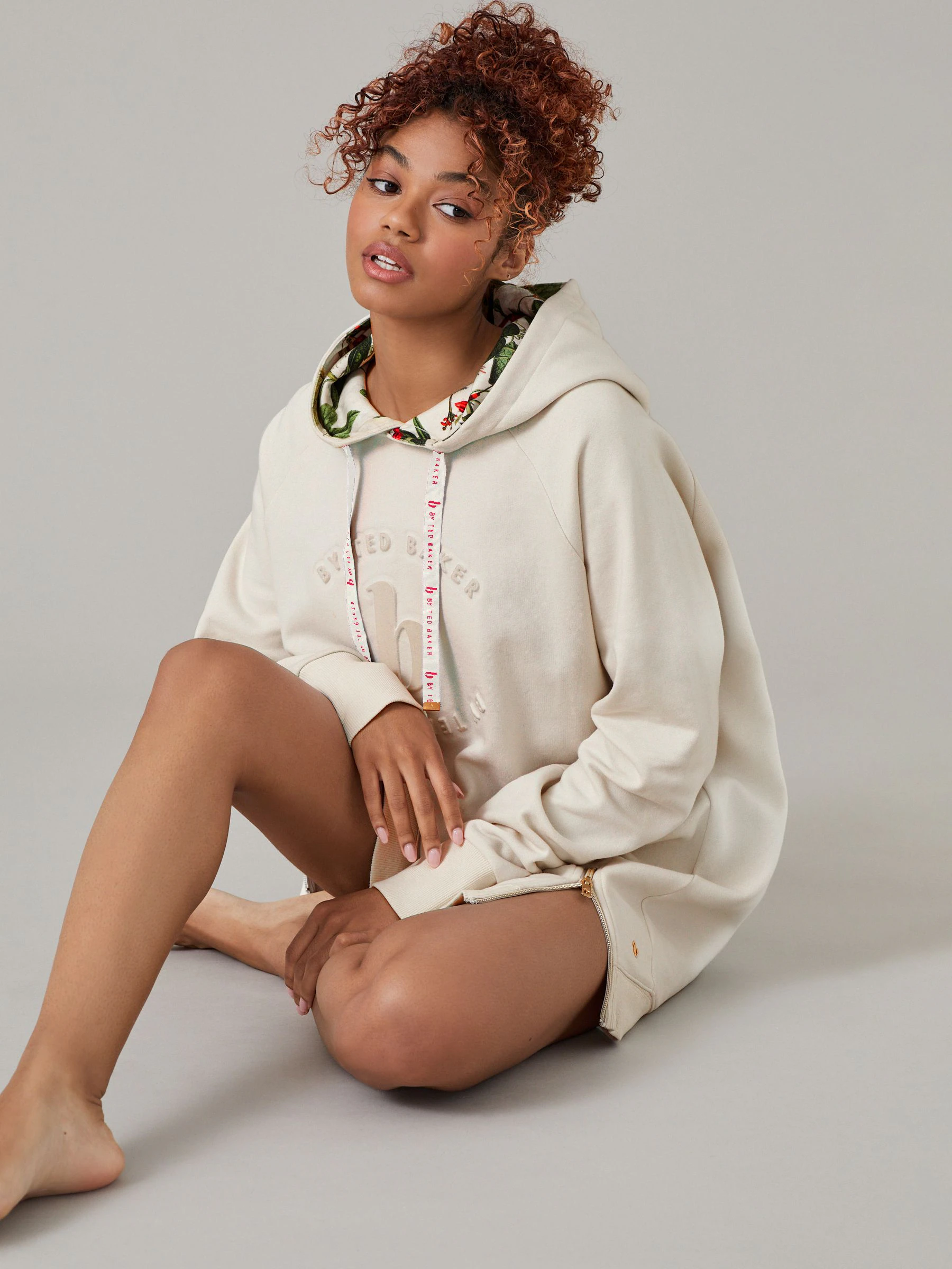 Crème - B by Ted Baker Longline Hoodie