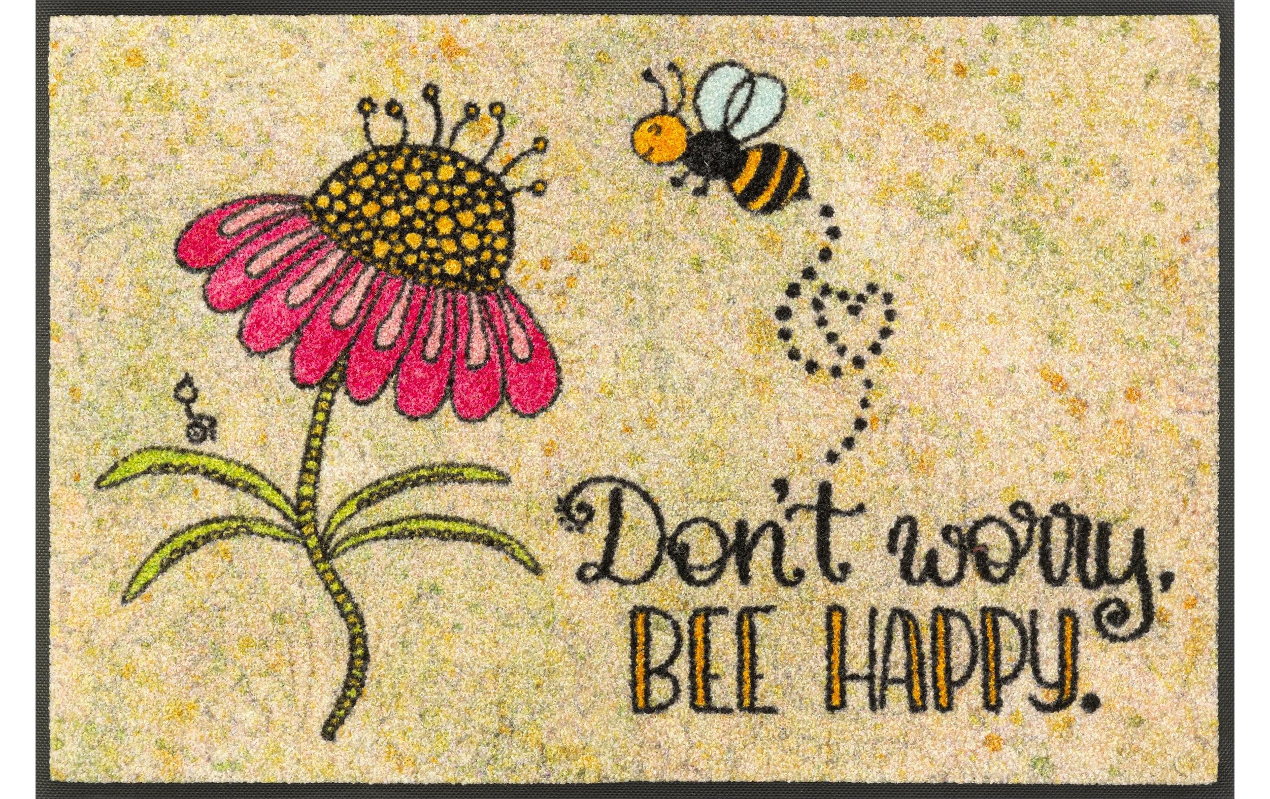 Fussmatte Bee Happy 50 cm x 75 cmRutschfeste Schmutzfangmatte