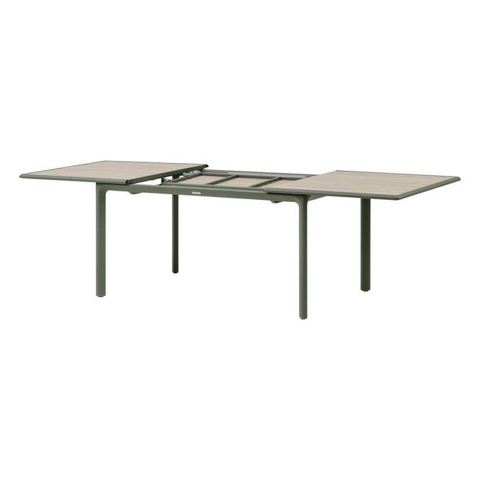 Table de jardin DILORS Effet bois Lin & Vert laurier