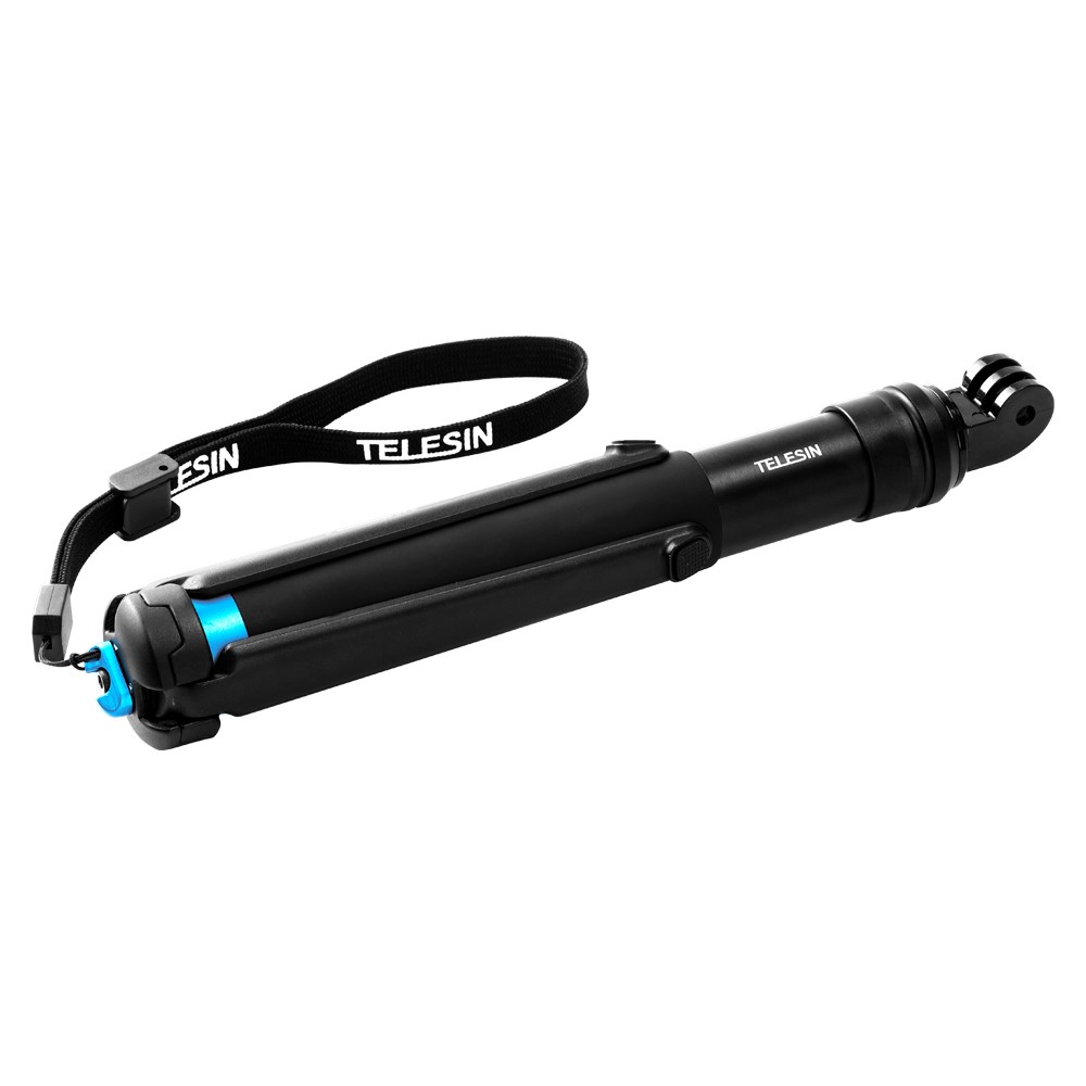 (90cm) 2in1 Aluminium Selfie Stick Tripod Dreibein Stativ Halterung für Smartphone und GoPro (mit Adapter) - Schwarz