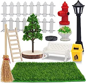 (15x15cm) Miniatur Garten Kunst Rasen Deko Gras Landschaft Bastel Zubehör Wiese - Grün