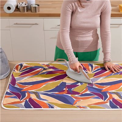 Housse de table à repasser ou nappe de repassage 5 épaisseurs motif feuillage - BECQUET CRÉATION