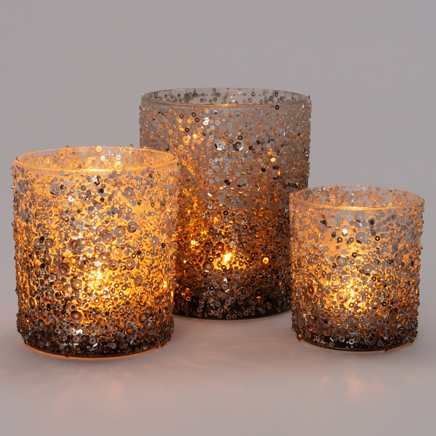 Intratuin waxinelichthouder Debby zilver / bruin D 7 H 8 cm