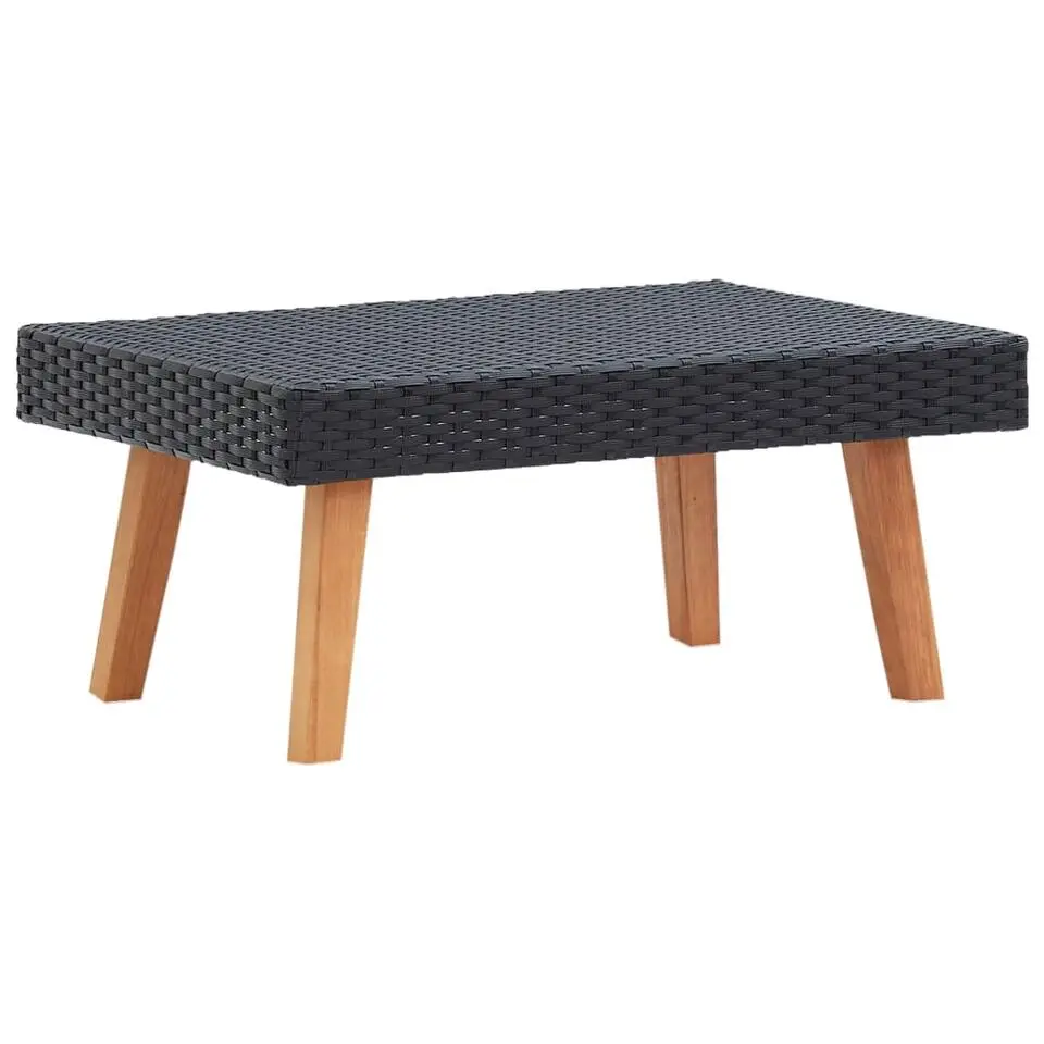 vidaXL - Tuinloungeset - Zwart - Poly rattan - 5 stuks - Met kussens
