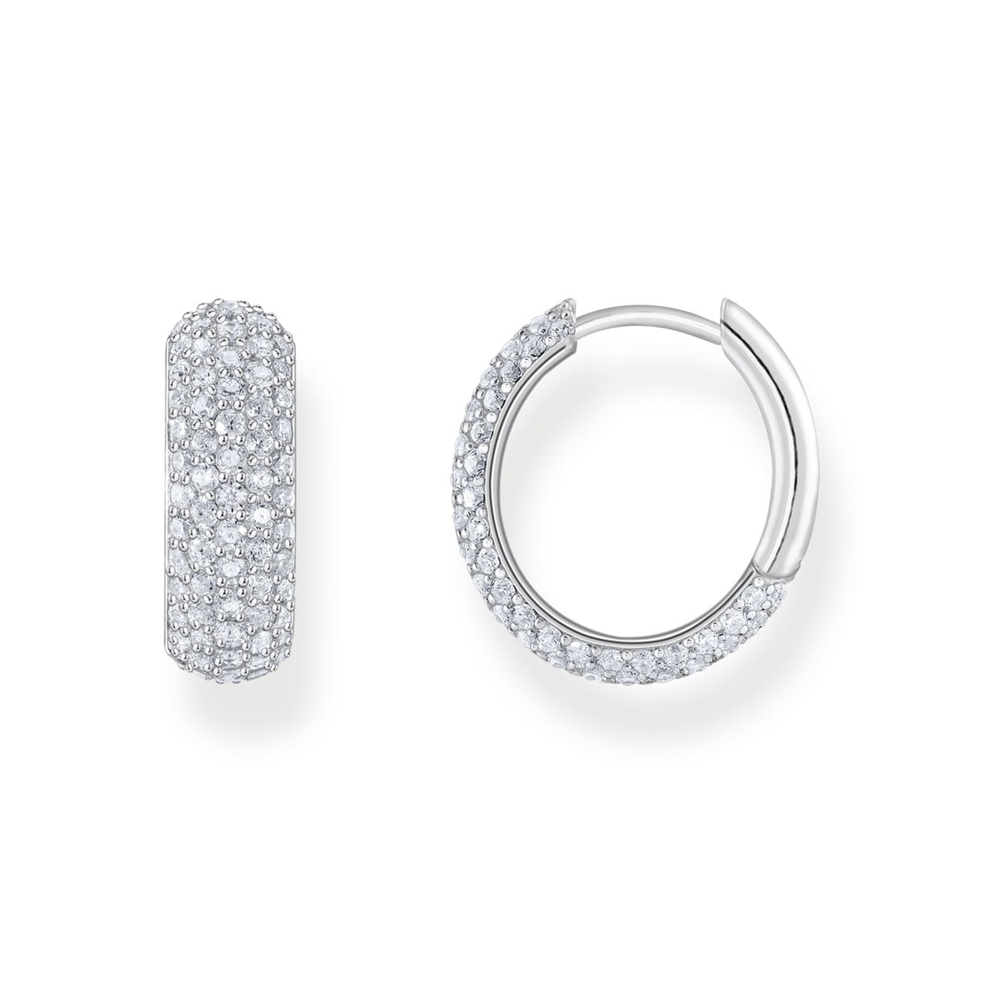 Thomas Sabo Sparkling White Creolen mit weissem Zirkonia-Pavé Silber