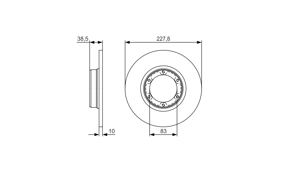 Bremseskive 228 x 10 mm