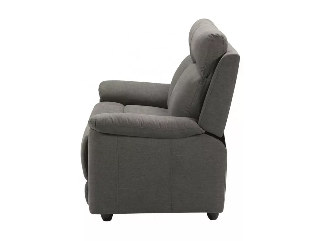 Canapé de relaxation en tissu Katika-Couleur Gris-Système Manuel-3 places