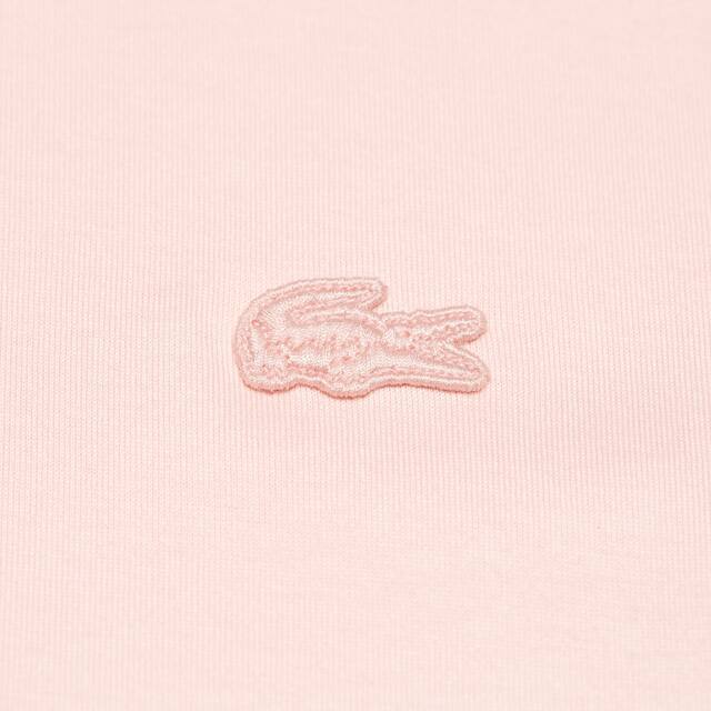 T-shirt à col rond et manches trois-quarts en coton uni T-Shirts - Rose - Lacoste - Femme