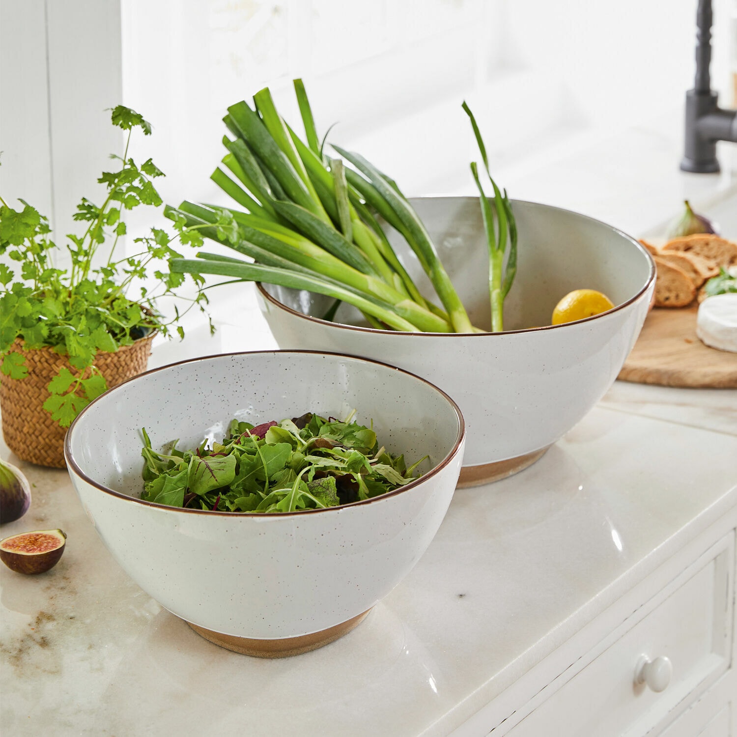 Salatschüssel 2er Set Biarré weiß