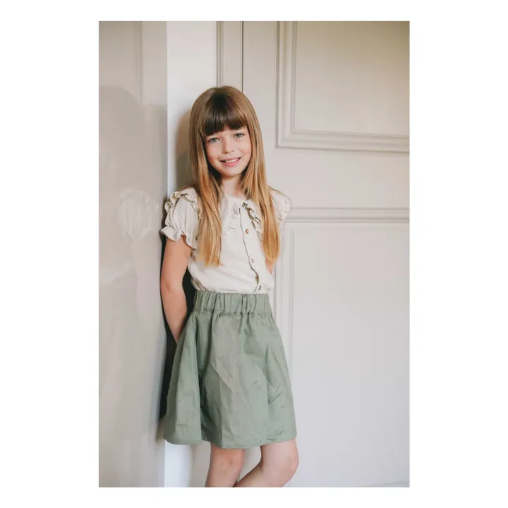 Loir Jupe Adèle en Lin | Vert Lichen
