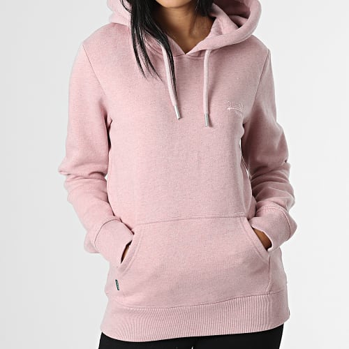 Sweat Capuche Vintage Logo Embroidery W2011785A Rose Chiné