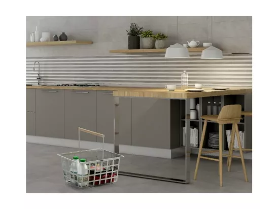 Panier de rangement et décoratif en métal,avec poignée, taille semi grande, ZESTA