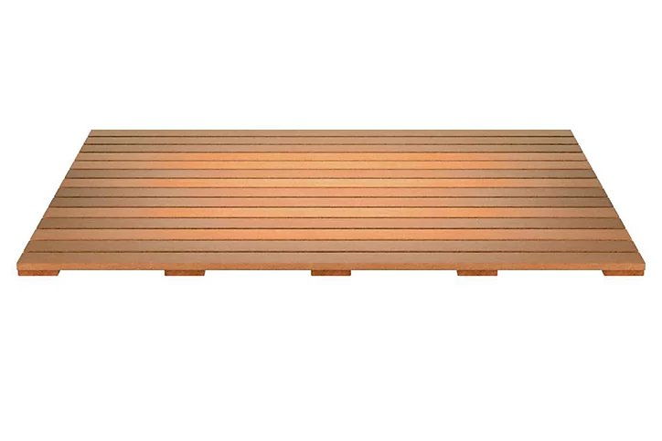 Dalle de terrasse bois exotique 100 x 100 cm, ép. 2,5 cm