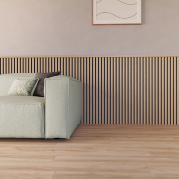 Kleurstaal lattenwand Decowall Acoustic natuur eiken 18x30 cm