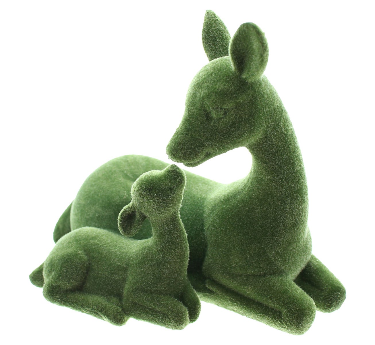 FRANK FLECHTWAREN | Hert met reekalfmos, 17,5 x 10,5 x 15,5 cm, POLYRESIN