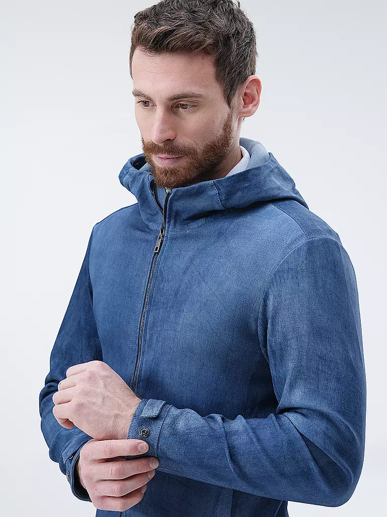 GIORGIO BRATO Lederjacke blau