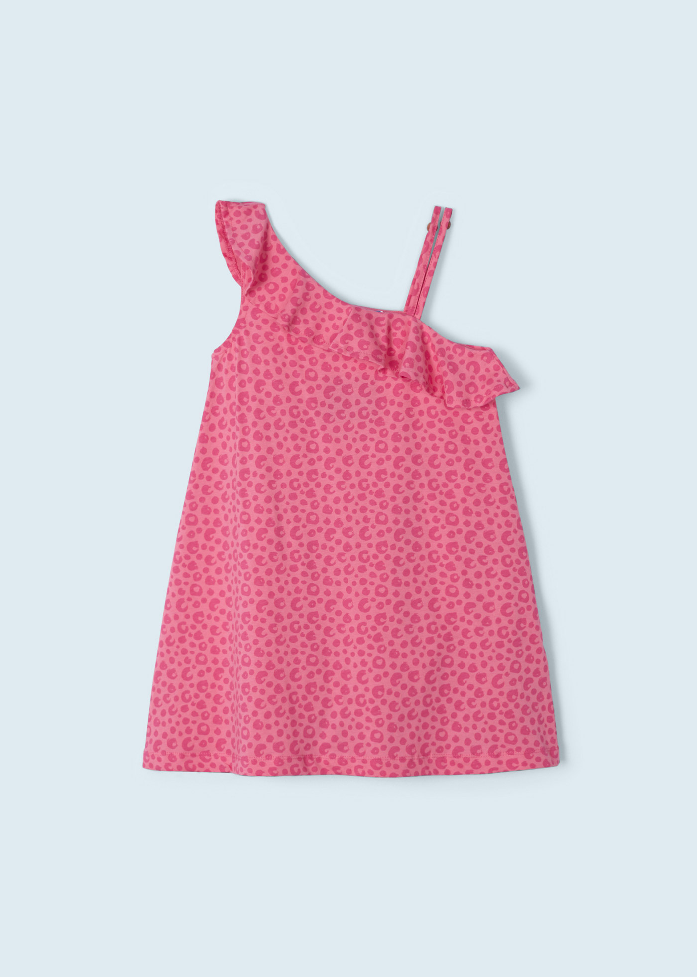 Vestido assimétrico de algodão sustentável para meninas