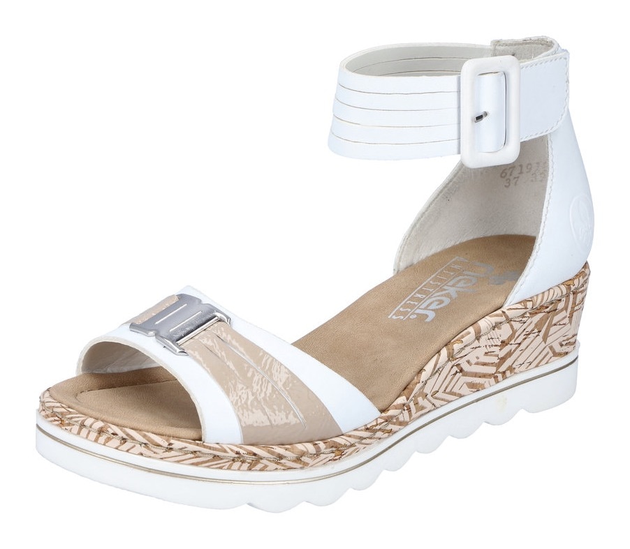 Rieker Keilsandalette  , Sommerschuh, Sandale, Keilabsatz, mit Print an der Laufsohle