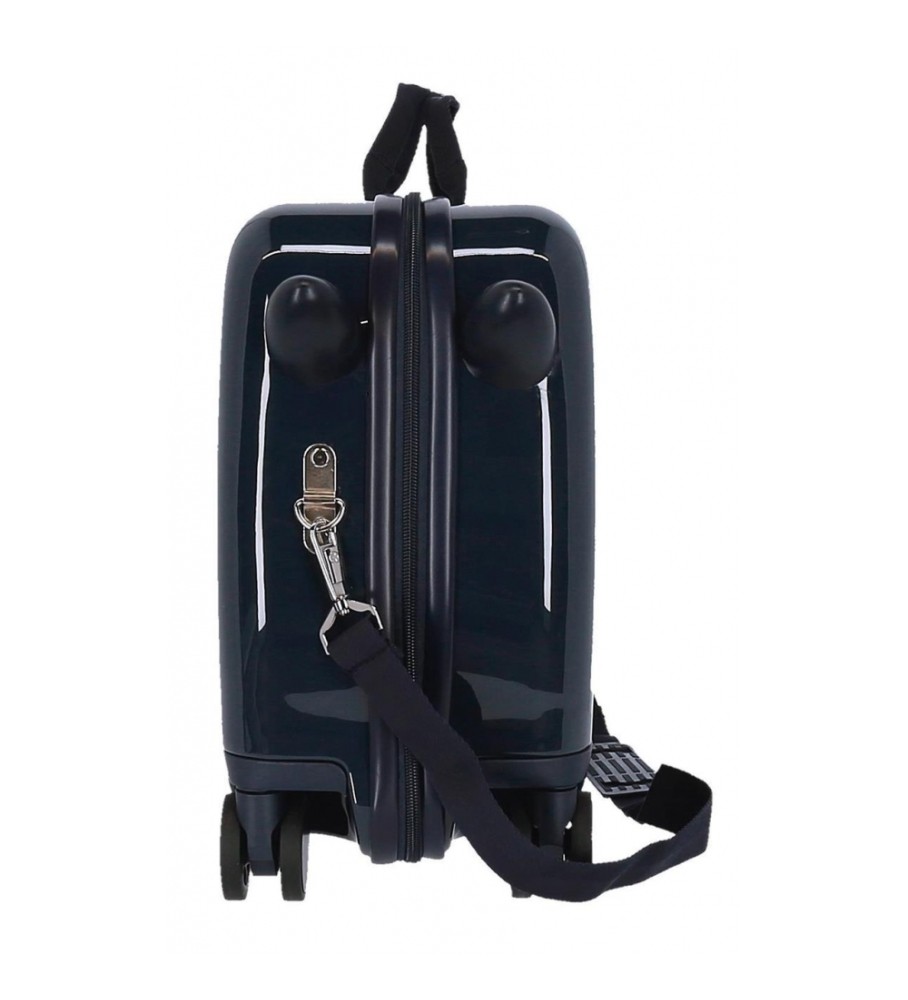 Mala infantil Disney Mickey e Minnie London, com 2 rodas multidirecionais, azul marinho
