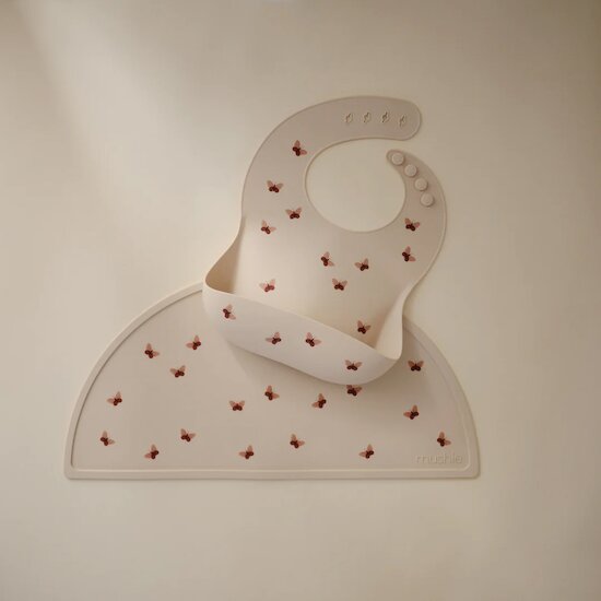 Bavoir en silicone   Butterflies        de               mushie