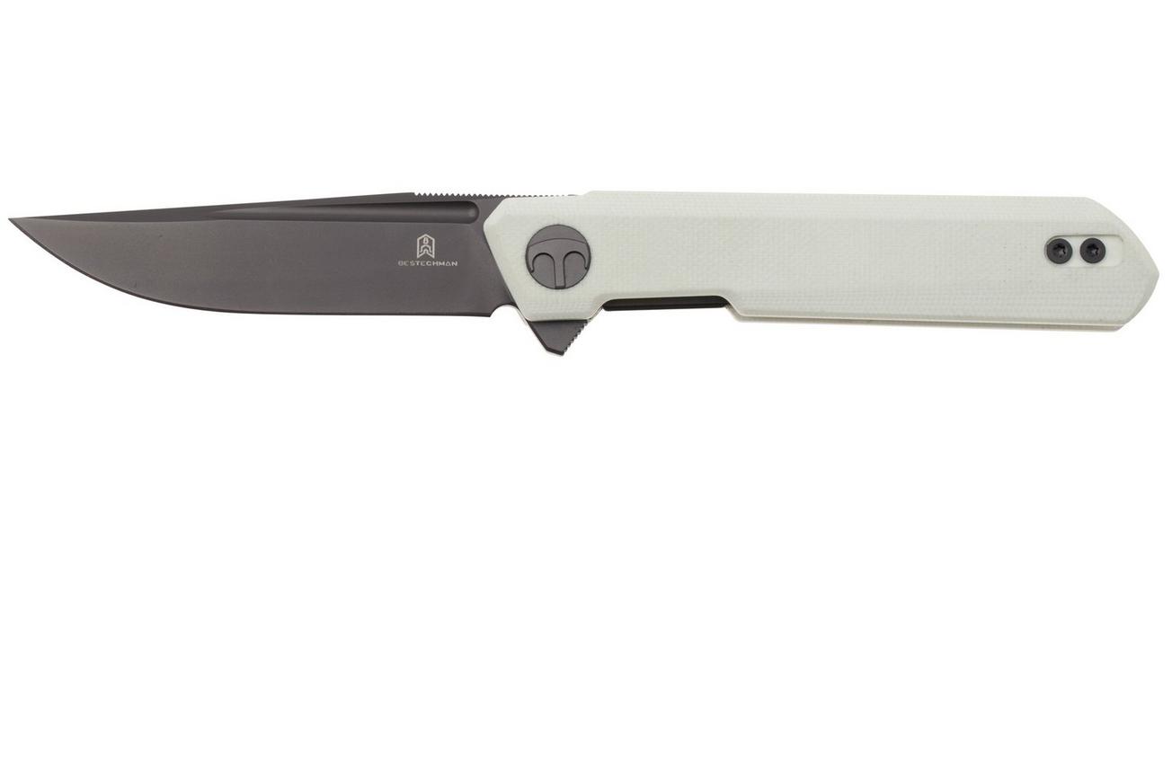 Bestechman Mini Dundee BMK03H Grey PVD White G10, zakmes, Ostap Hel Design