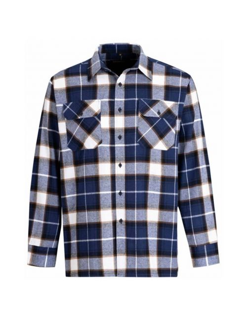 Storvik Blouse Flanel Dawson Donkerblauw - Werkkleding