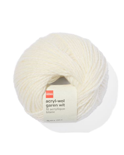 fil de laine acrylique blanc 100g 165m