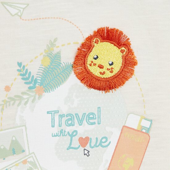 Travel With Love T-shirt manches courtes   Beige        de               P'tit bisou