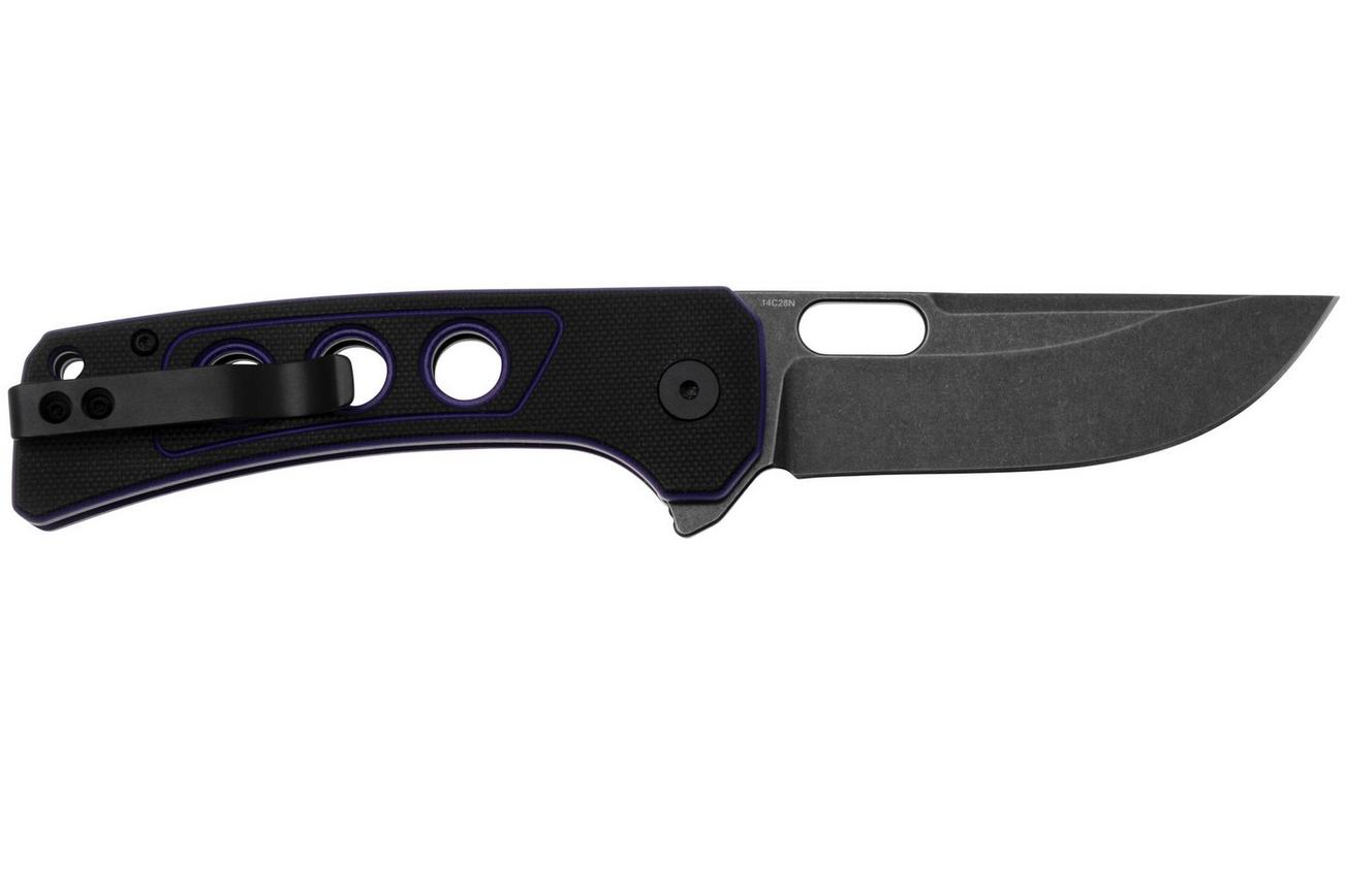 QSP Knife Unicorn QS156-B2 Dark Stonewashed Black Purple G10, zakmes