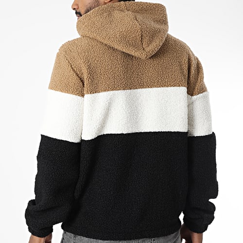 Sweat Capuche Fourrure F22214 Noir Marron Beige