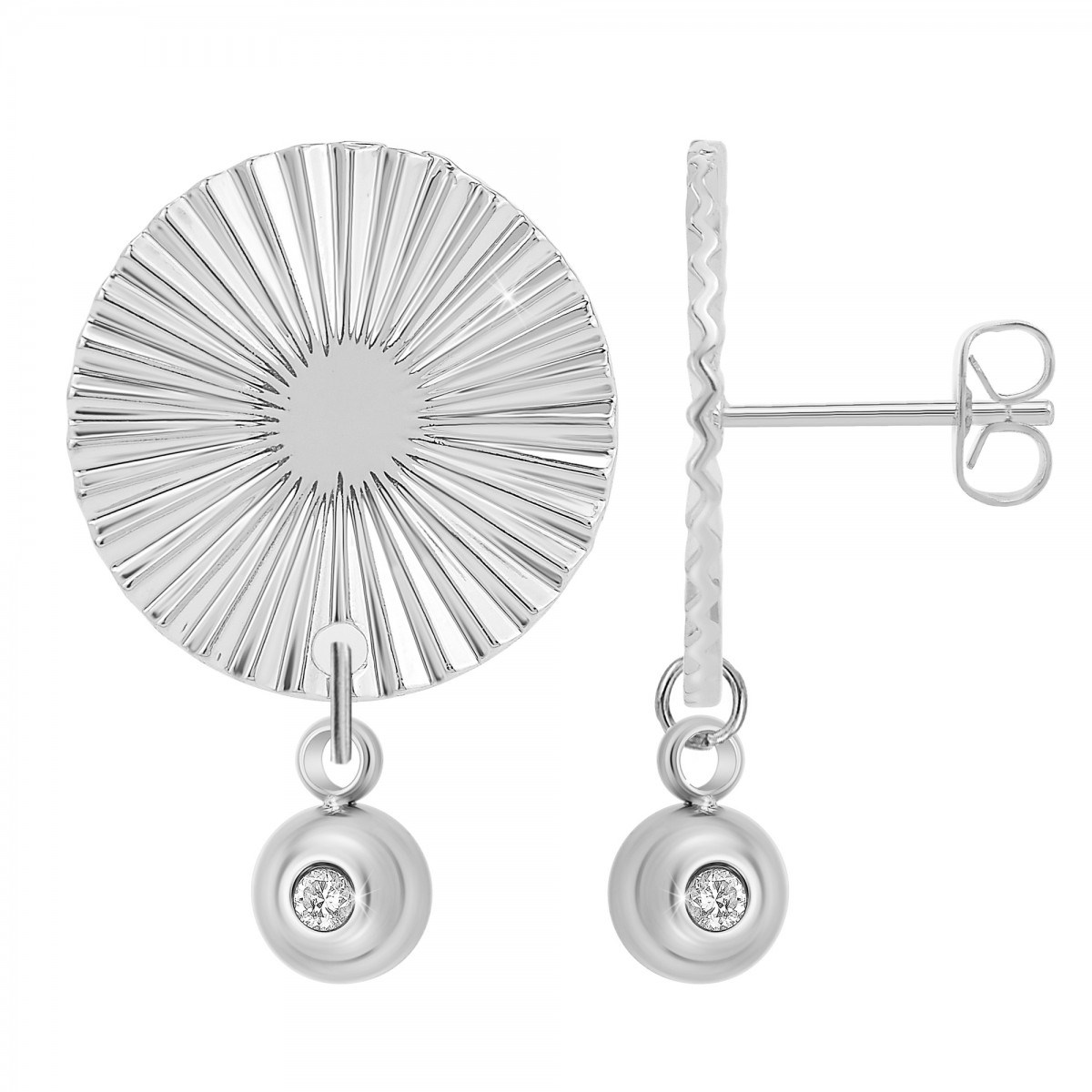 Boucles d'oreilles SC Crystal ornées d'un véritable diamant blanc