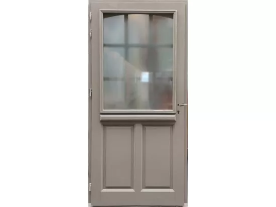 Porte D'Entree Bois Vitree, Alban Gris Ral 7039, H,215Xl,90 P, Droit Cotes Tableau