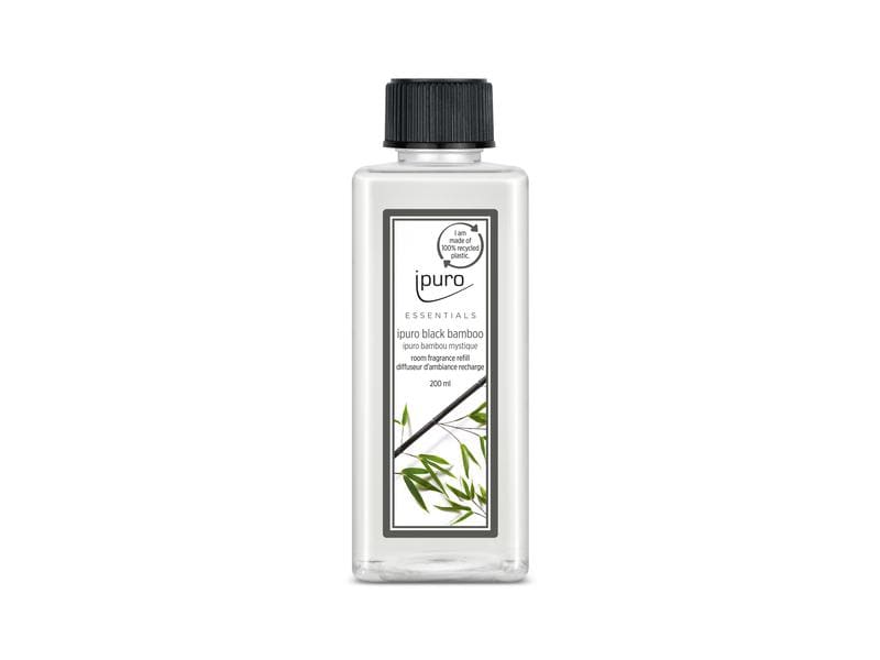 ipuro Duftstäbchen Refill Black Bamboo mit Stäbchen 200 ml Nachfüller für Duftstäbchen mit frisch-würzigem Duft