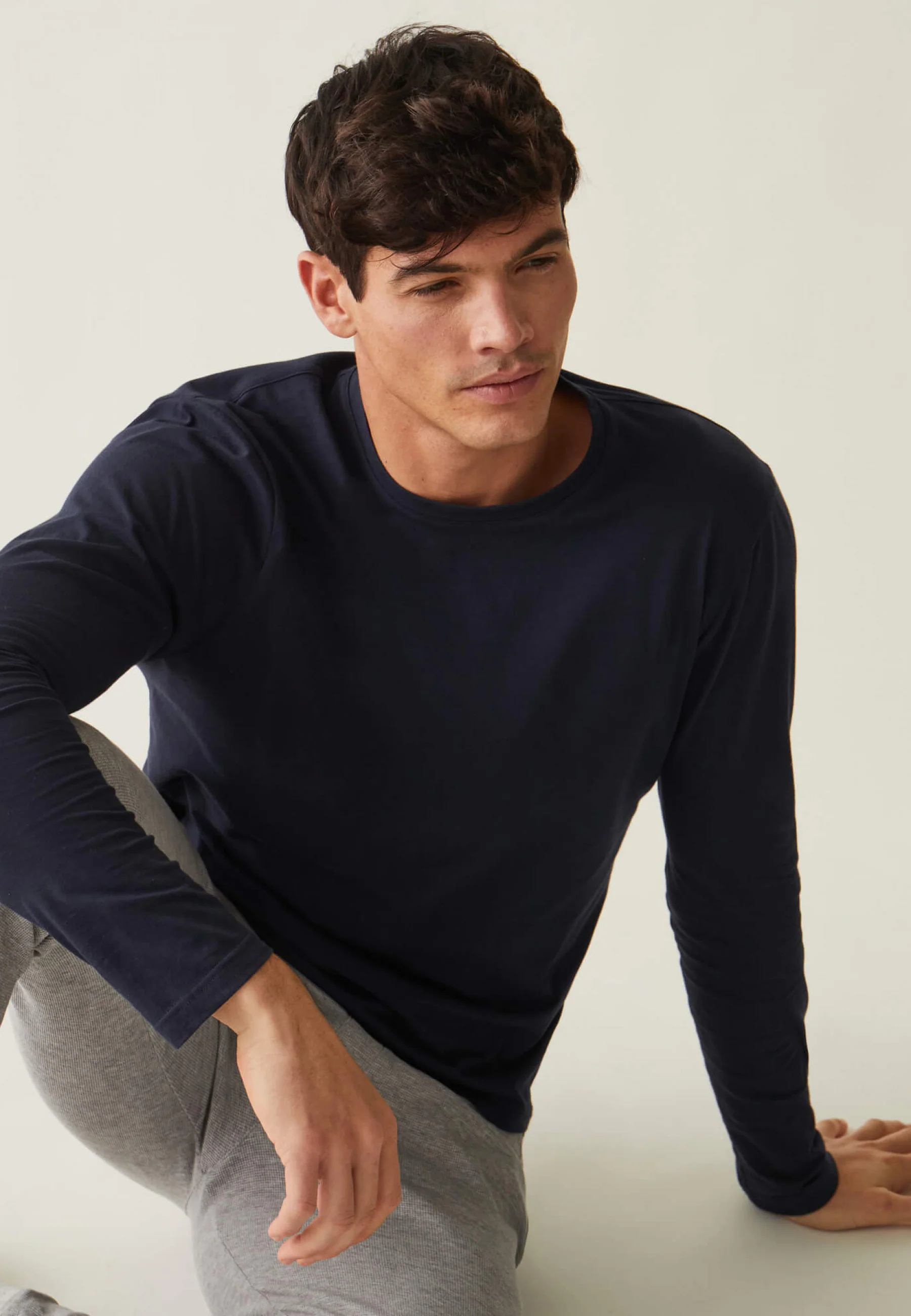 Tee-shirt manches longues en coton-Jeannot Marine