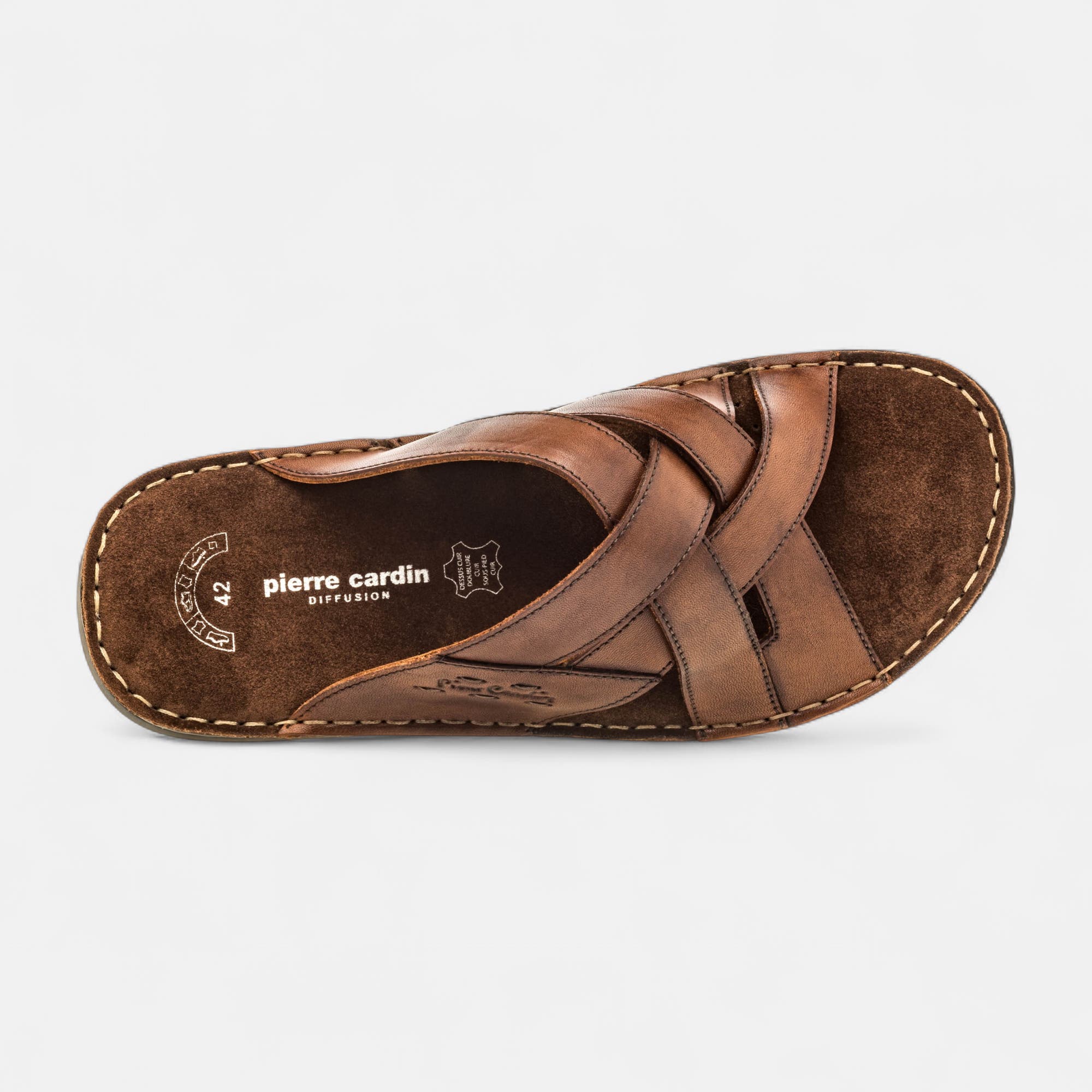 Mules Homme en cuir cognac