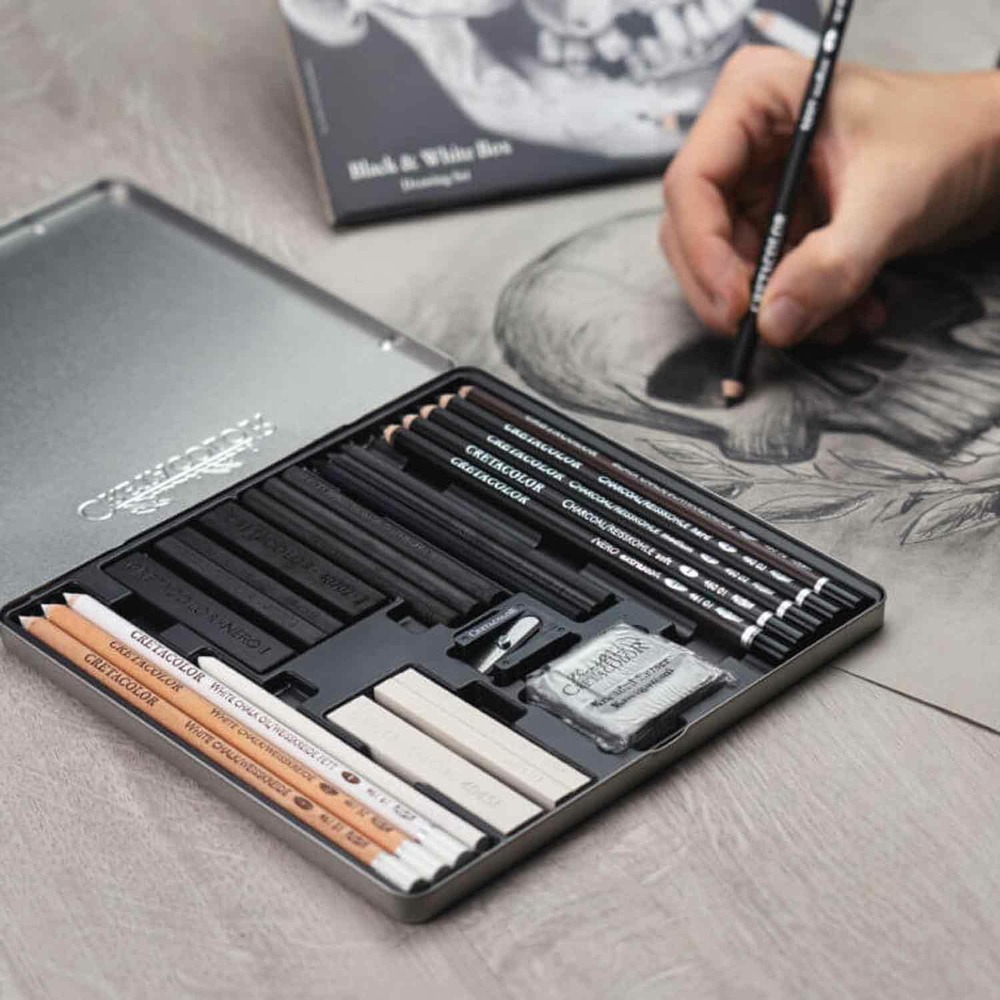 Coffret dessin noir & blanc 25 pièces