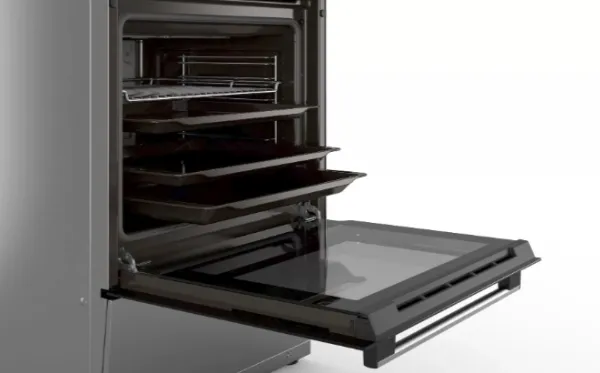 Bosch Serie | 4 HLN39A050U - Komfur - fritstående - bredde: 60 cm - dybde: 60 cm - højde: 90 cm - med selv-rengøring - rustfrit stål