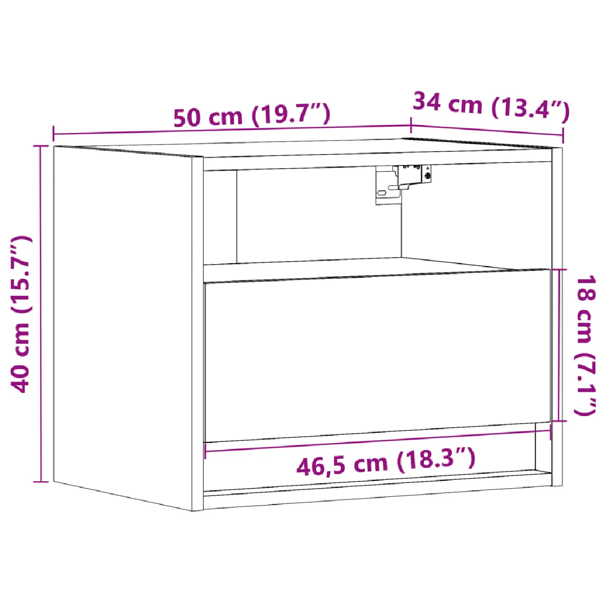 VIDAXL Tables de Chevet Murales LED
