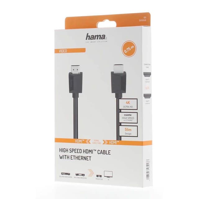 Hama High-Speed HDMI-kabel (0,75 m)