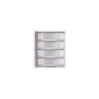 Module 4 tiroirs pour armoire à rideaux - hauteur 100 mm - gris