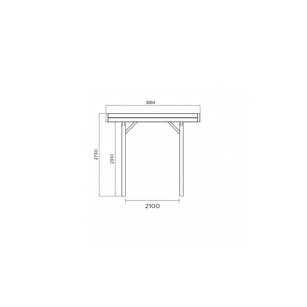 Carport superia base 3x5m hauteur 2,5m