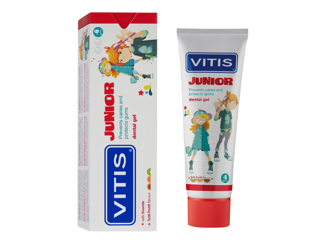 GEL VITIS DENTIFRICO JÚNIOR TUTTI FRUTI 6-12 ANOS 75ML