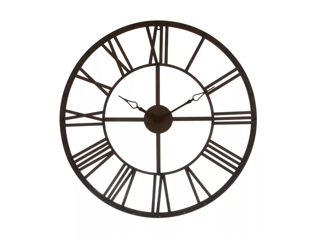 Pendule murale Vintage en métal Marron D 70 cm